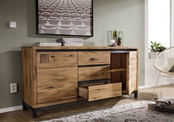 Sideboard Wildeiche 175x45x85 natur geölt VILLANDERS #109