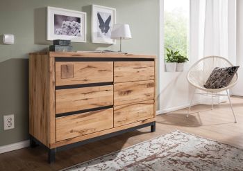 Sideboard Wildeiche 120x45x85 natur geölt VILLANDERS #110