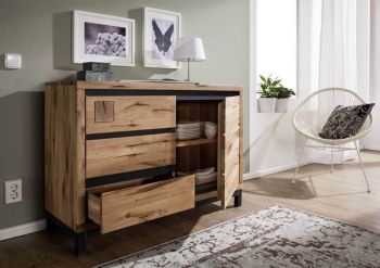 Sideboard Wildeiche 120x45x85 natur geölt VILLANDERS #110