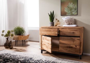 Sideboard Wildeiche 120x45x85 natur geölt VILLANDERS #111