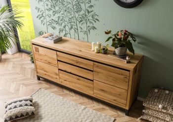 Sideboard Wildeiche 190x45x85 natur geölt VILLANDERS #151