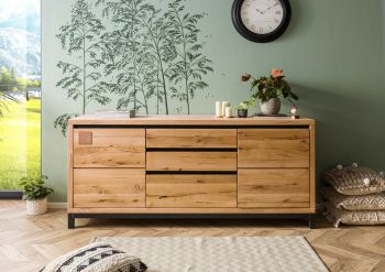 Sideboard Wildeiche 190x45x85 natur geölt VILLANDERS #151