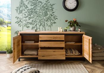 Sideboard Wildeiche 190x45x85 natur geölt VILLANDERS #151