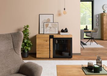 Sideboard Wildeiche 115x45x75 natur geölt ROTTERDAM #115
