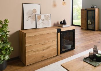 Sideboard Wildeiche 161x45x75 natur geölt ROTTERDAM #116
