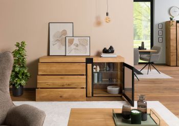 Sideboard Wildeiche 161x45x75 natur geölt ROTTERDAM #116
