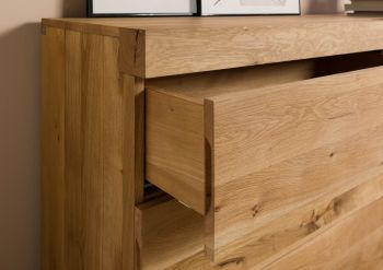 Sideboard Wildeiche 161x45x75 natur geölt ROTTERDAM #116