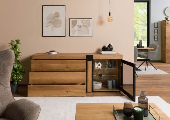 Sideboard Wildeiche 180x45x75 natur geölt ROTTERDAM #117