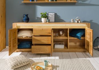 Sideboard Wildeiche 223x40x85 natur geölt KENT #131
