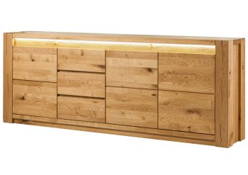 Sideboard Wildeiche 223x40x85 natur geölt KENT #131