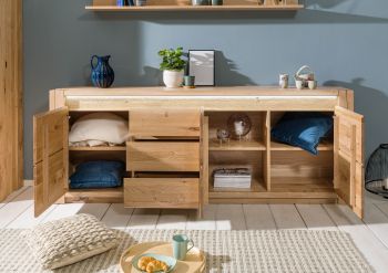 Sideboard Wildeiche 223x40x85 beige geölt KENT #231