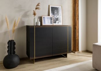 Sideboard Eiche 140x50x110 dunkelbraun lackiert BEAMS #60