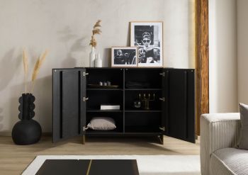 Sideboard Eiche 140x50x110 dunkelbraun lackiert BEAMS #60