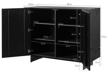 Sideboard Eiche 140x50x110 dunkelbraun lackiert BEAMS #60