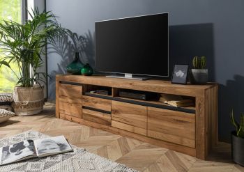 TV-Board Wild-/ Zerreiche 185x45x55 Eiche natur geölt MONTREUX #130
