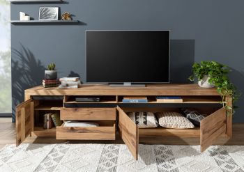 TV-Board Wild-/Zerreiche 260x50x60 natur geölt MONTREUX #041