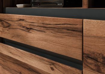 TV-Board Wild-/ Zerreiche 185x45x55 tabacco brown geölt MONTREUX  #330