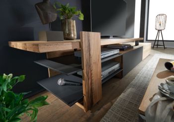 TV-Regal Wild-/Zerreiche 200x50x53 natur geölt FRANKFURT #111