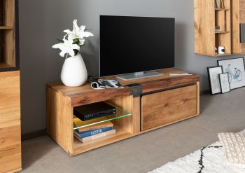 TV-Board Wildeiche / Zerreiche 150x48x50 natur geölt NEW AMSTERDAM #01