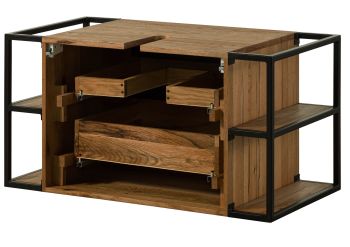 Waschbeckenunterschrank Wildeiche / Zerreiche 100x50x52 natur geölt MONTREUX #53