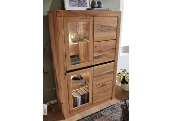 Vitrine Wild-/Zerreiche 95x42x150 natur geölt MONTREUX #102
