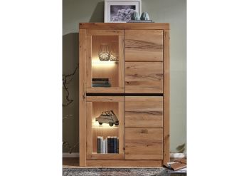 Vitrine Wild-/Zerreiche 95x42x150 natur geölt MONTREUX #102