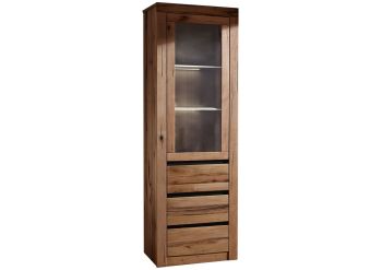 Vitrine Wild-/Zerreiche 62x42x191 natur geölt MONTREUX #121