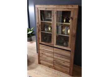 Vitrine Wild-/Zerreiche 105x42x190 Tabacco brown geölt MONTREUX #301