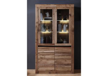 Vitrine Wild-/Zerreiche 105x42x190 Tabacco brown geölt MONTREUX #301