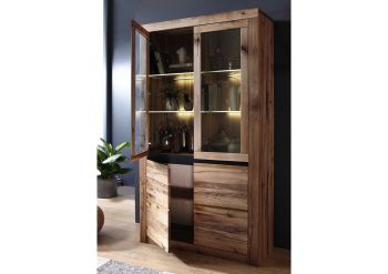 Vitrine Wild-/Zerreiche 105x42x190 Tabacco brown geölt MONTREUX #301