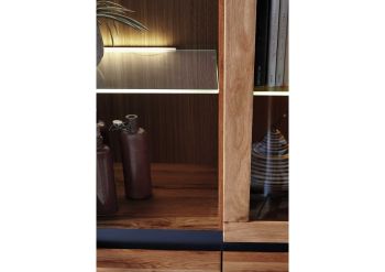 Vitrine Wild-/Zerreiche 105x42x190 Tabacco brown geölt MONTREUX #301