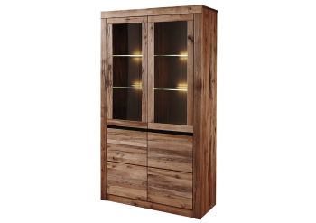 Vitrine Wild-/Zerreiche 105x42x190 Tabacco brown geölt MONTREUX #301