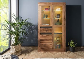 Vitrine Wild-/ Zerreiche 110x42x200 tabacco brown geölt MONTREUX  #318