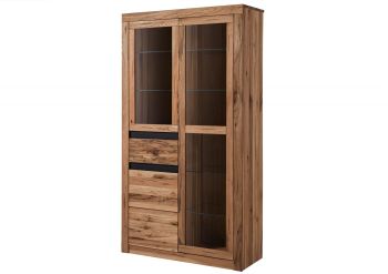 Vitrine Wild-/ Zerreiche 110x42x200 tabacco brown geölt MONTREUX  #318
