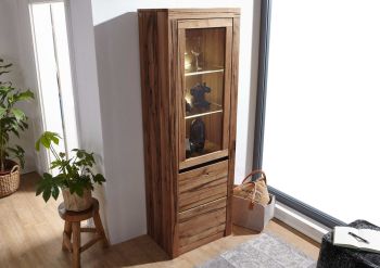 Vitrine Wild-/Zerreiche 62x42x191 Tabacco brown geölt MONTREUX #320