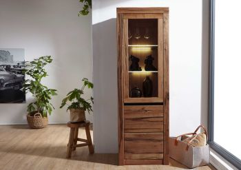 Vitrine Wild-/Zerreiche 62x42x191 Tabacco brown geölt MONTREUX #320