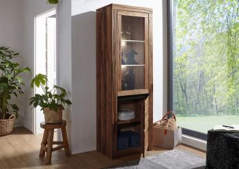 Vitrine Wild-/Zerreiche 62x42x191 Tabacco brown geölt MONTREUX #320