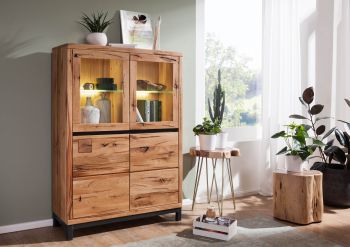 Vitrine Wildeiche 103x40x148 natur geölt VILLANDERS #102