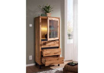 Vitrine Wildeiche 65x40x148 natur geölt VILLANDERS #103