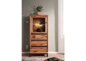 Vitrine Wildeiche 65x40x148 natur geölt VILLANDERS #103