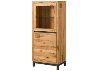 Vitrine Wildeiche 65x40x148 natur geölt VILLANDERS #104
