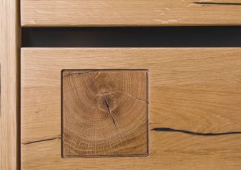 Vitrine Wildeiche 65x40x205 natur geölt VILLANDERS #146