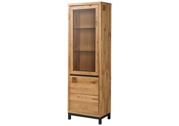 Vitrine Wildeiche 65x40x205 natur geölt VILLANDERS #146