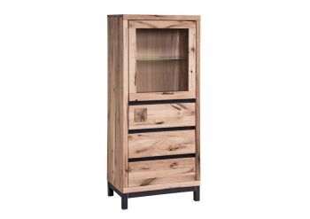 Vitrine Wildeiche 65x40x148 bianco geölt VILLANDERS #203