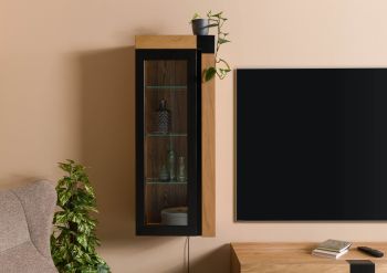Hängevitrine Wildeiche 48x35x120 natur geölt ROTTERDAM #110