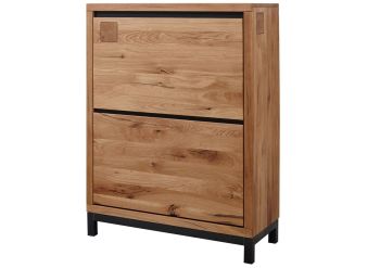 Schuhschrank Wildeiche 90x40x120 natur geölt VILLANDERS #135
