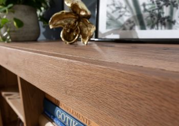 Massivholz Regal Wild-/Zerreiche 160x36x140 tabacco brown geölt Montreux #243