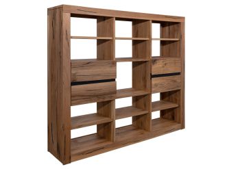 Massivholz Regal Wild-/Zerreiche 160x36x140 tabacco brown geölt Montreux #243