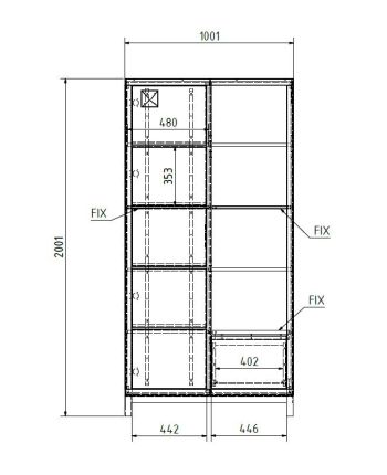 Bücherregal Wildeiche 100x40x200 natur geölt VILLANDERS #139