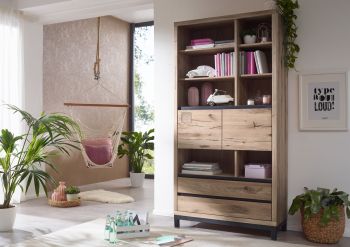 Bücherregal Wildeiche 100x40x200 bianco geölt VILLANDERS#238